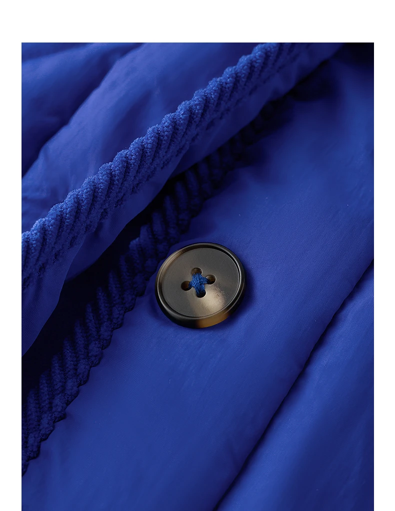 TOYOUTH Women Down Jacket 2026 Winter New Arrival Lightweight Loose Crew Neck Corduroy Spliced Outerwear