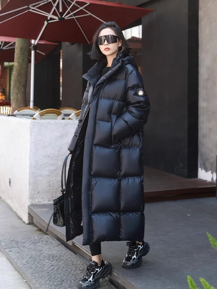 Winter Warm Hooded Loose High-Quality Thick Women Down Jacket 2025 New Temperament Solid Color Goose Down Women Down Jacket H491