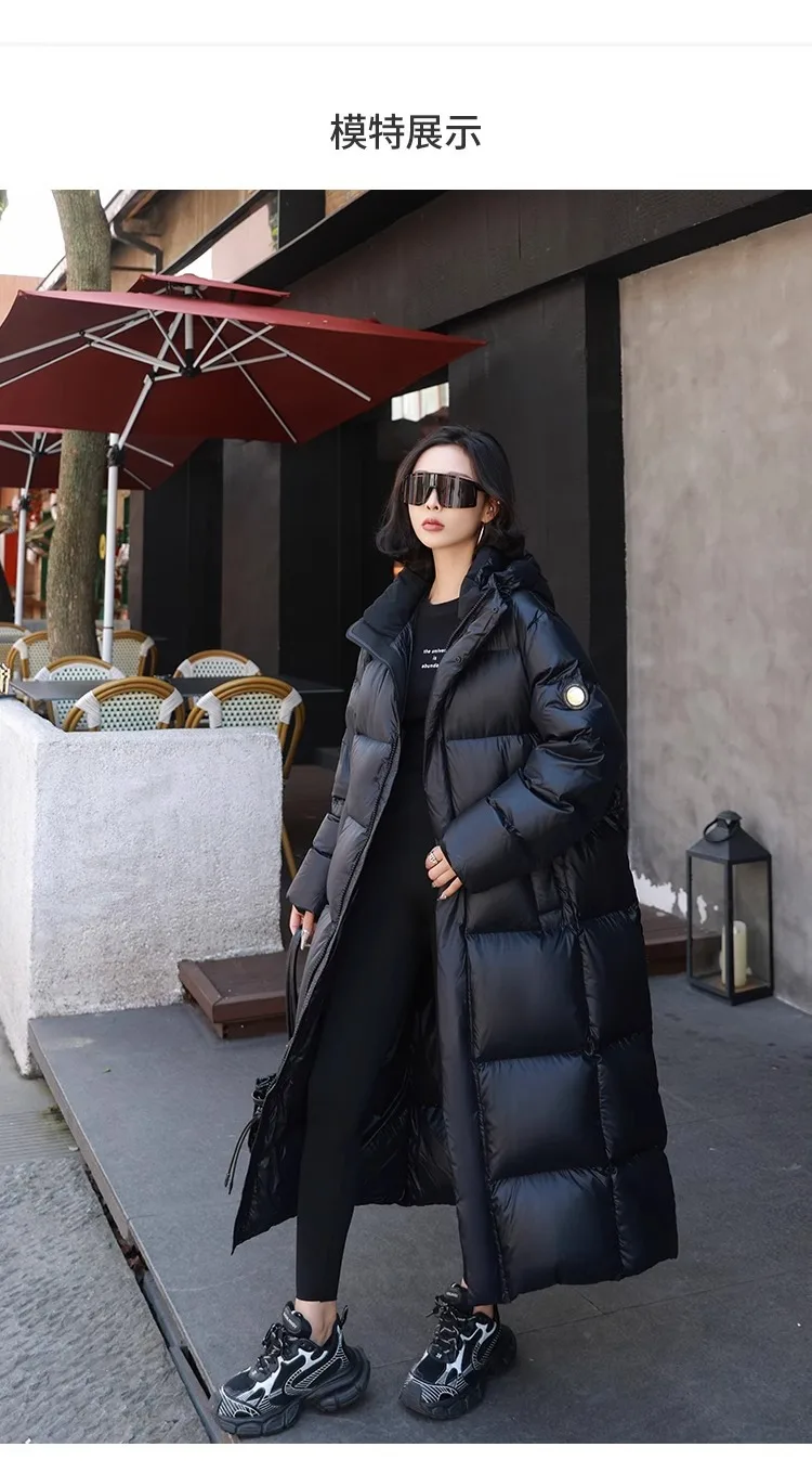 Winter Warm Hooded Loose High-Quality Thick Women Down Jacket 2025 New Temperament Solid Color Goose Down Women Down Jacket H491