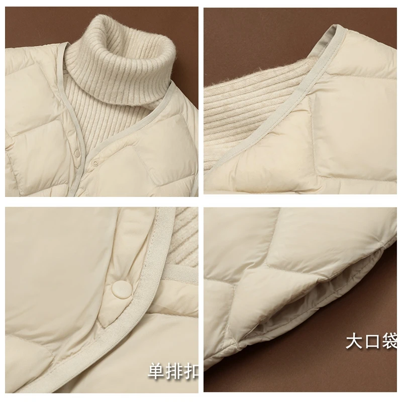 NewBang Long Ultra Light Down Vest Women Duck Down Vests Female Diamond Warm Lighteight O-neck Coat
