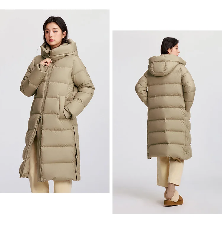 Semir Down Jacket Women Long Length Hooded Loose 2026 New Winter Goose Down Waterproof Oil-proof Stain-proof Women Winter Parka