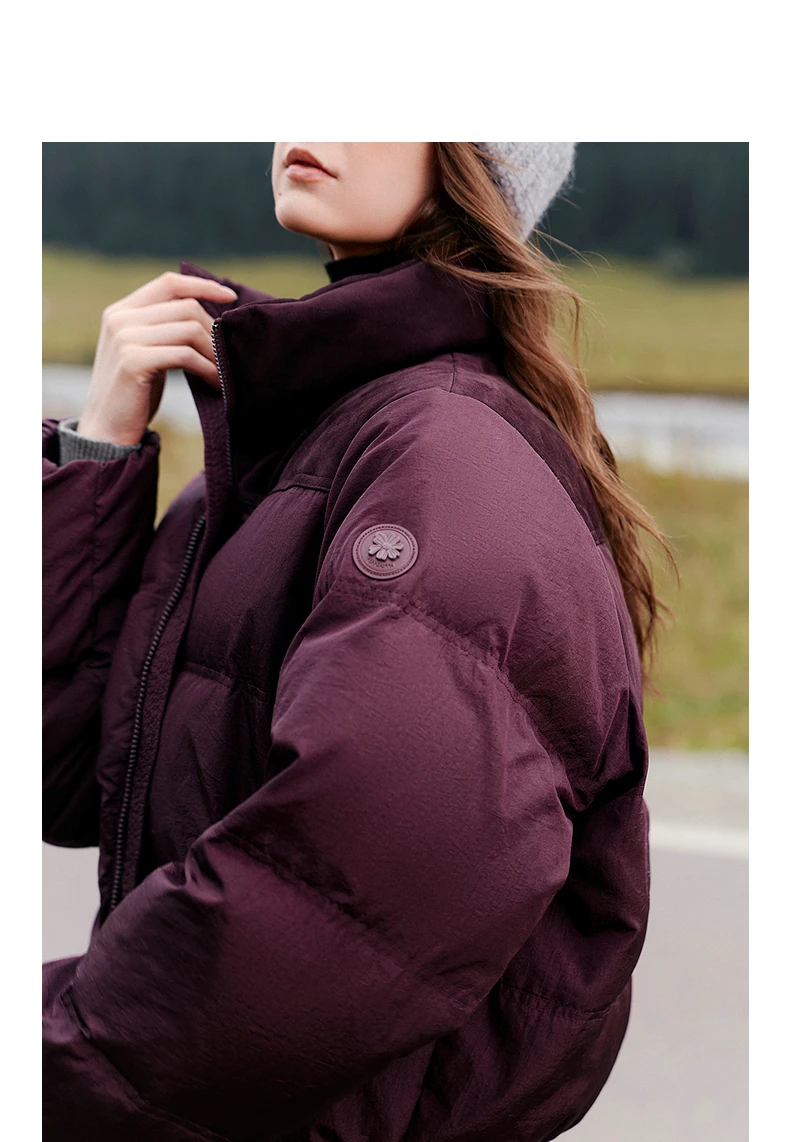 TOYOUTH Women Down Jacket 2026 Winter New Luxury Patchwork Cropped Ankora Red Puffer Coat