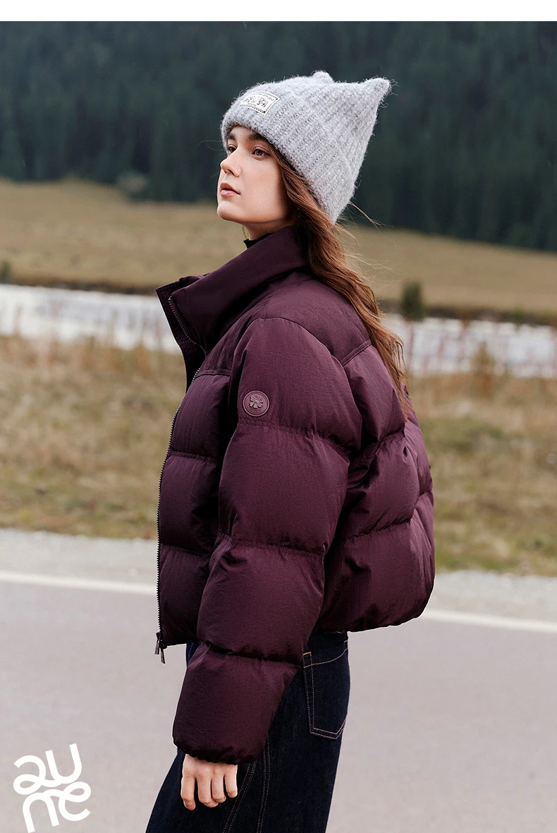 TOYOUTH Women Down Jacket 2026 Winter New Luxury Patchwork Cropped Ankora Red Puffer Coat