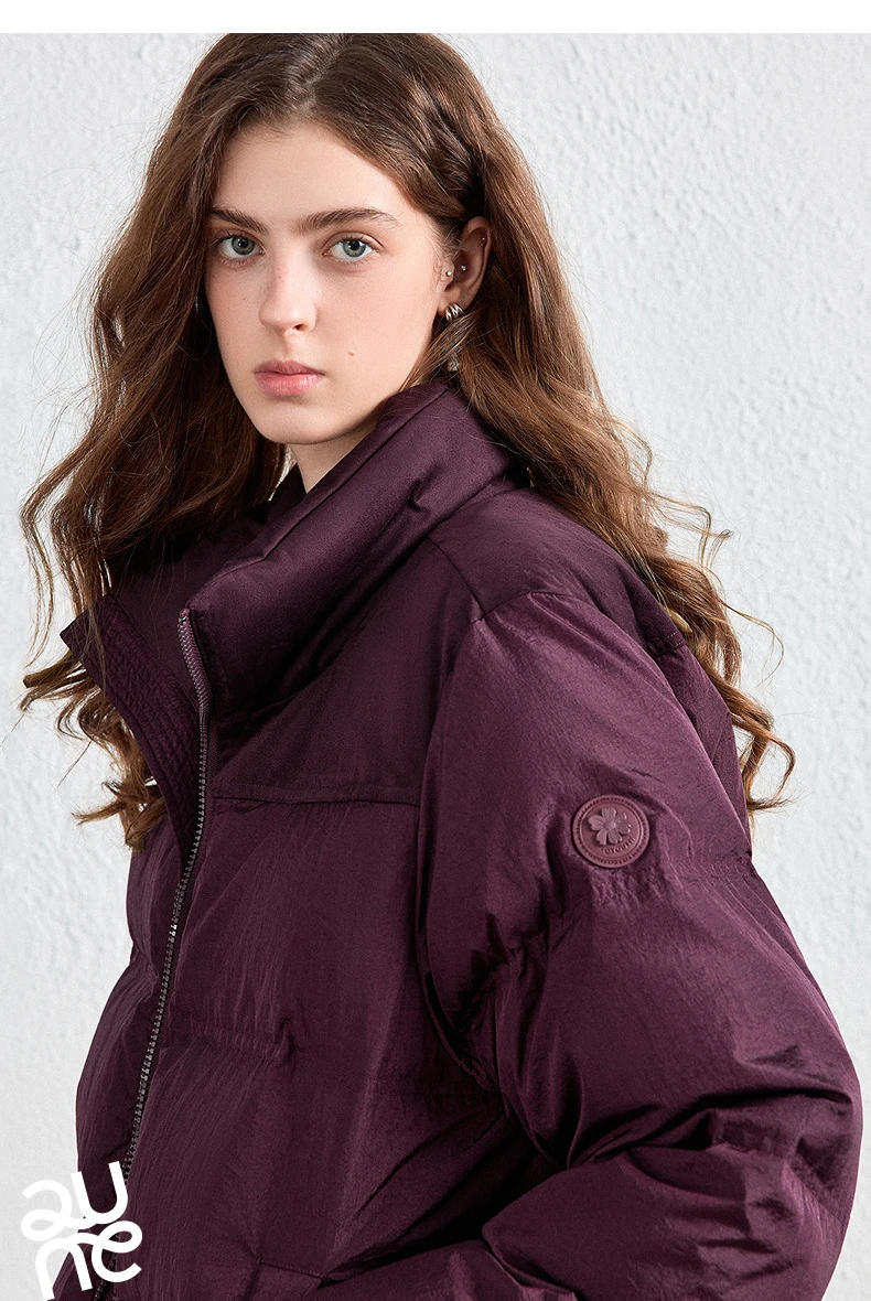 TOYOUTH Women Down Jacket 2026 Winter New Luxury Patchwork Cropped Ankora Red Puffer Coat