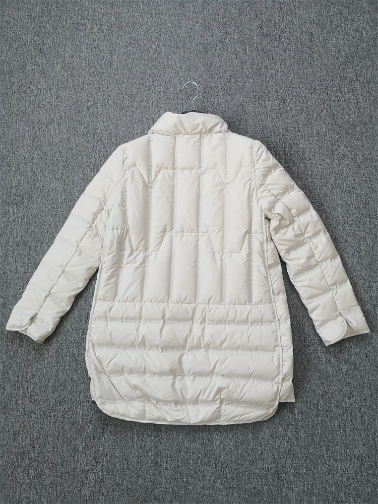 Janveny 2025 New Winter Women Lightweight 90% White Duck Down Jacket Ultra Light Warm Loose Puffer Feather Coat Female Parkas