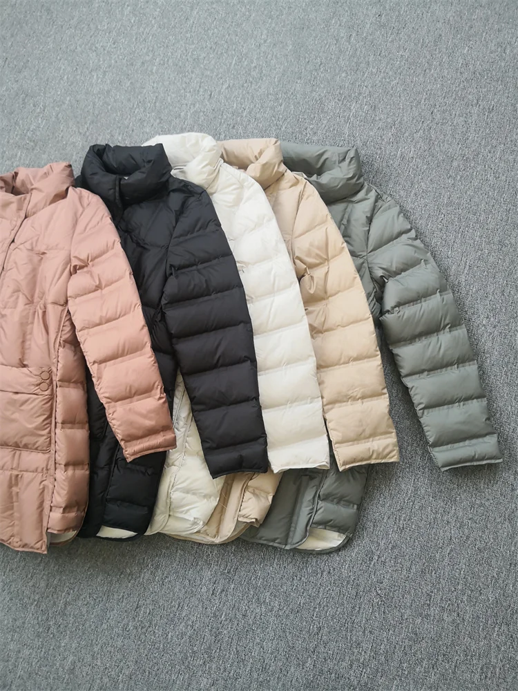 Janveny 2025 New Winter Women Lightweight 90% White Duck Down Jacket Ultra Light Warm Loose Puffer Feather Coat Female Parkas