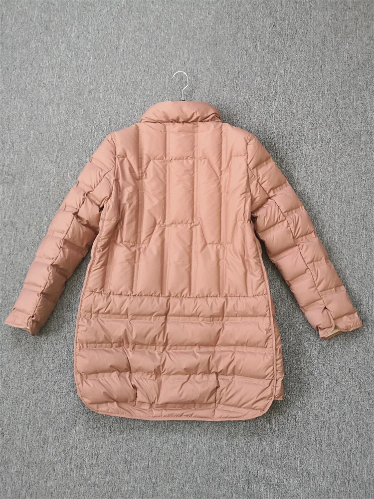 Janveny 2025 New Winter Women Lightweight 90% White Duck Down Jacket Ultra Light Warm Loose Puffer Feather Coat Female Parkas