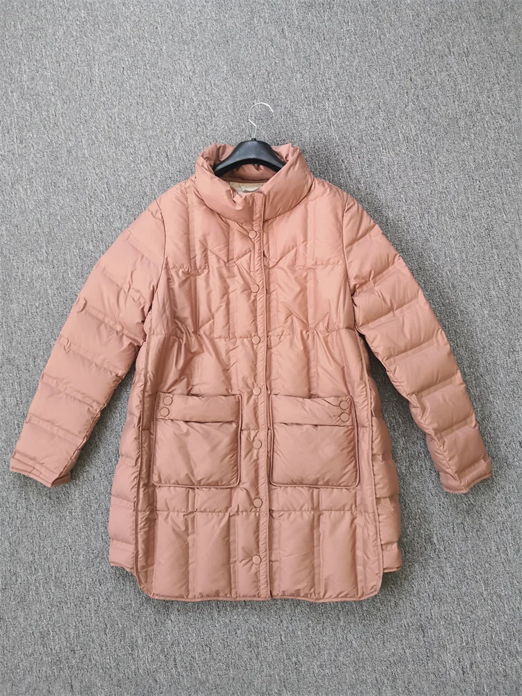 Janveny 2025 New Winter Women Lightweight 90% White Duck Down Jacket Ultra Light Warm Loose Puffer Feather Coat Female Parkas