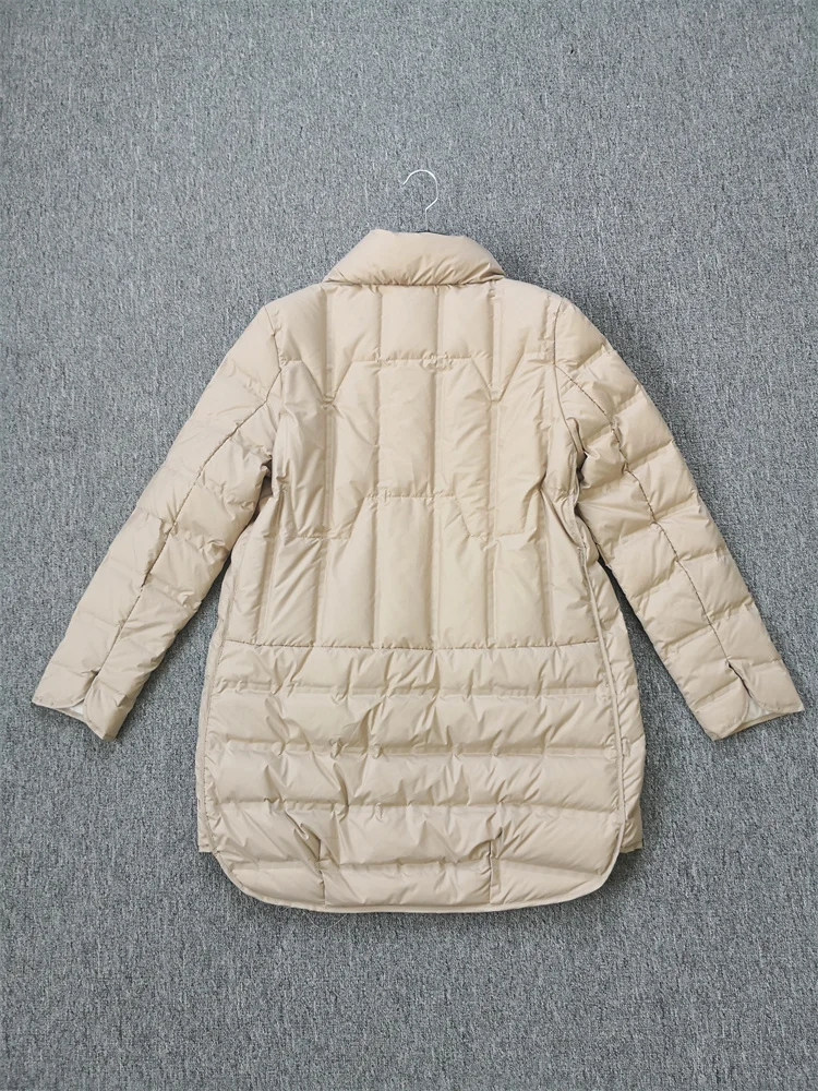 Janveny 2025 New Winter Women Lightweight 90% White Duck Down Jacket Ultra Light Warm Loose Puffer Feather Coat Female Parkas