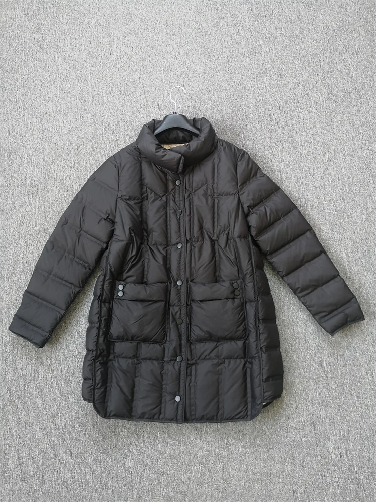 Janveny 2025 New Winter Women Lightweight 90% White Duck Down Jacket Ultra Light Warm Loose Puffer Feather Coat Female Parkas