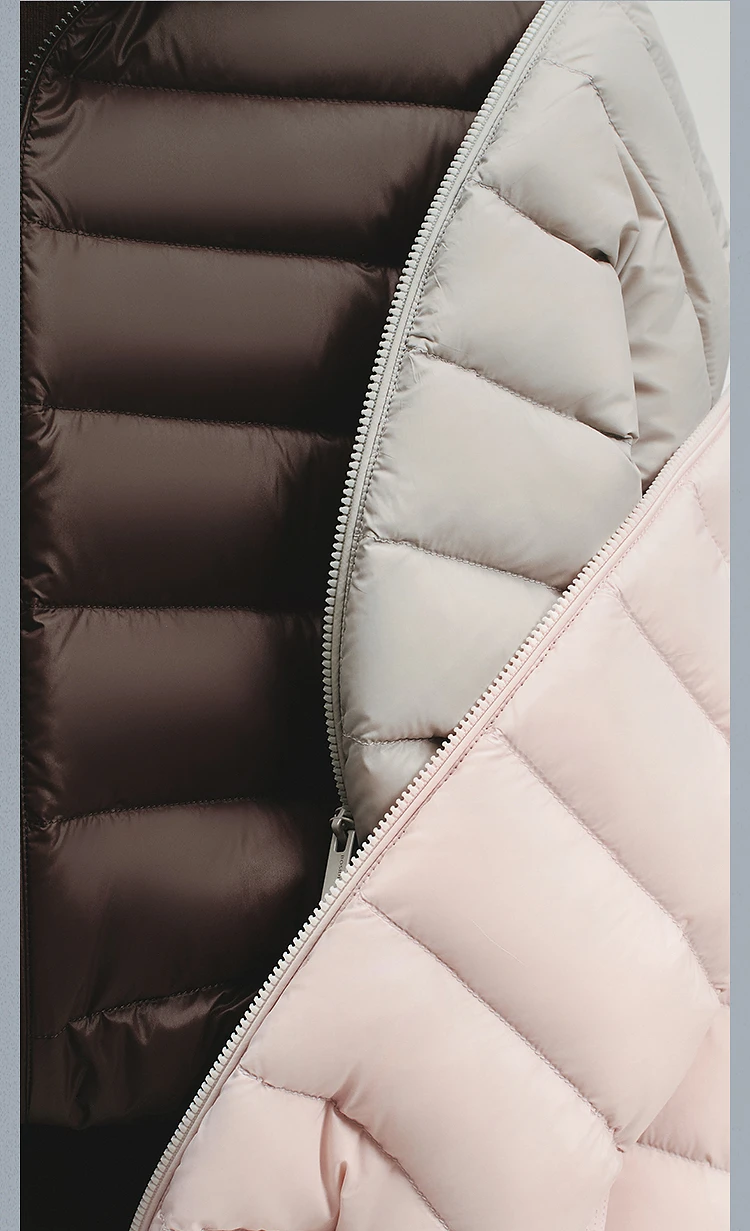 BOSIDENG Women Short Cropped Hooded Down Jacket Lightweight Quilted Puffer Coat Portable Warm Daily Outerwear