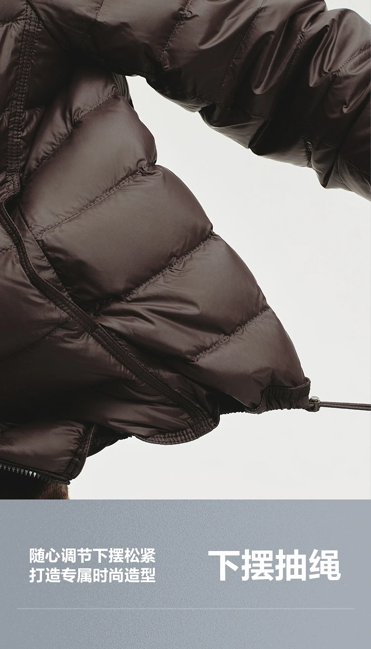 BOSIDENG Women Short Cropped Hooded Down Jacket Lightweight Quilted Puffer Coat Portable Warm Daily Outerwear