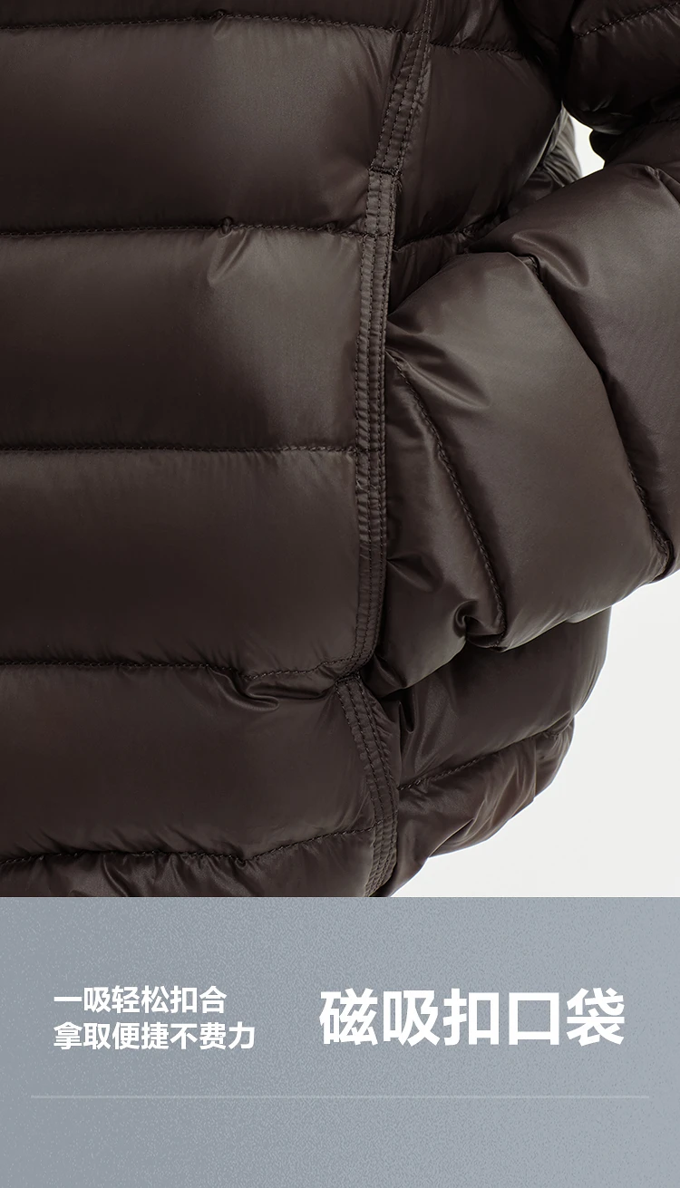 BOSIDENG Women Short Cropped Hooded Down Jacket Lightweight Quilted Puffer Coat Portable Warm Daily Outerwear