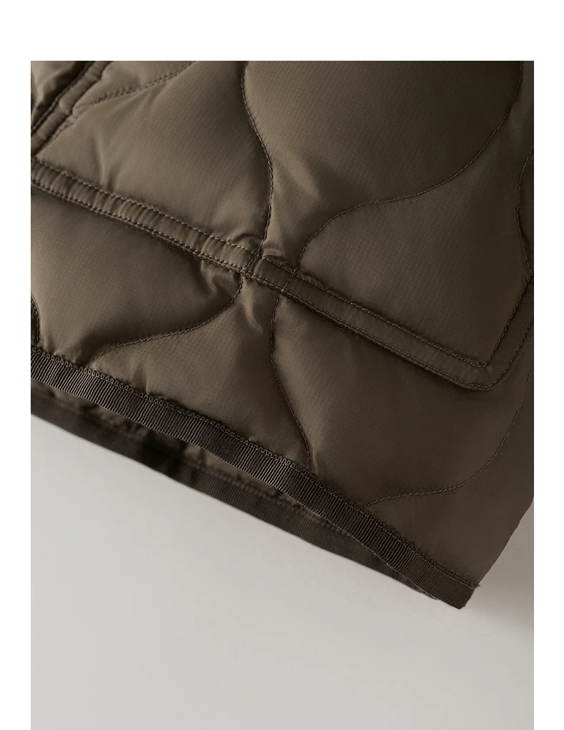 TOYOUTH Women Down Jacket 2026 Winter New Gourd Quilted Color Block Knit Collar Light Warm Outerwear