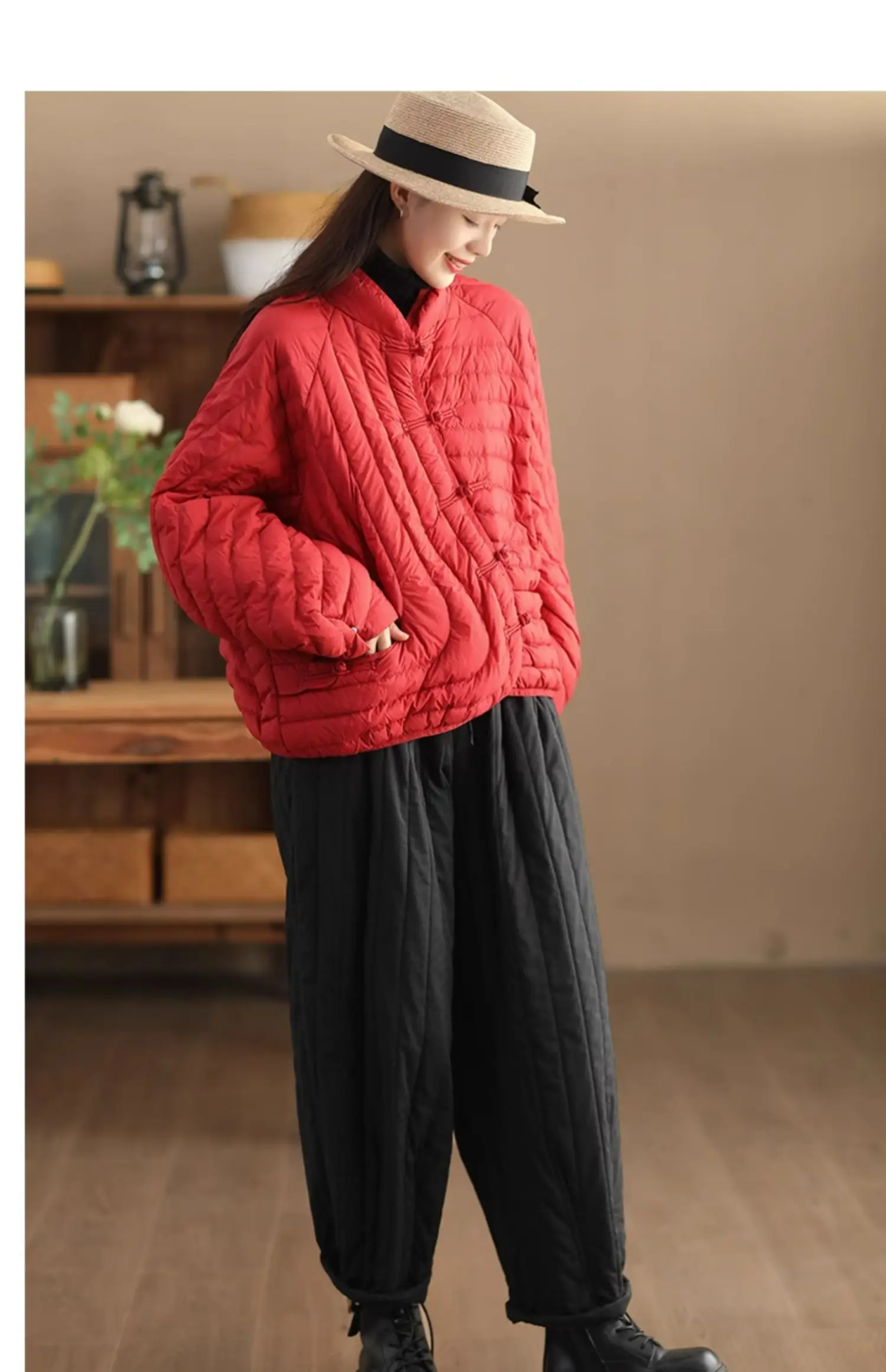 Janveny Women 90% Ultra Light White Duck Down Jacket Oversize Loose Causal Short Puffer Coat Autumn Winter Vintage Female Parkas
