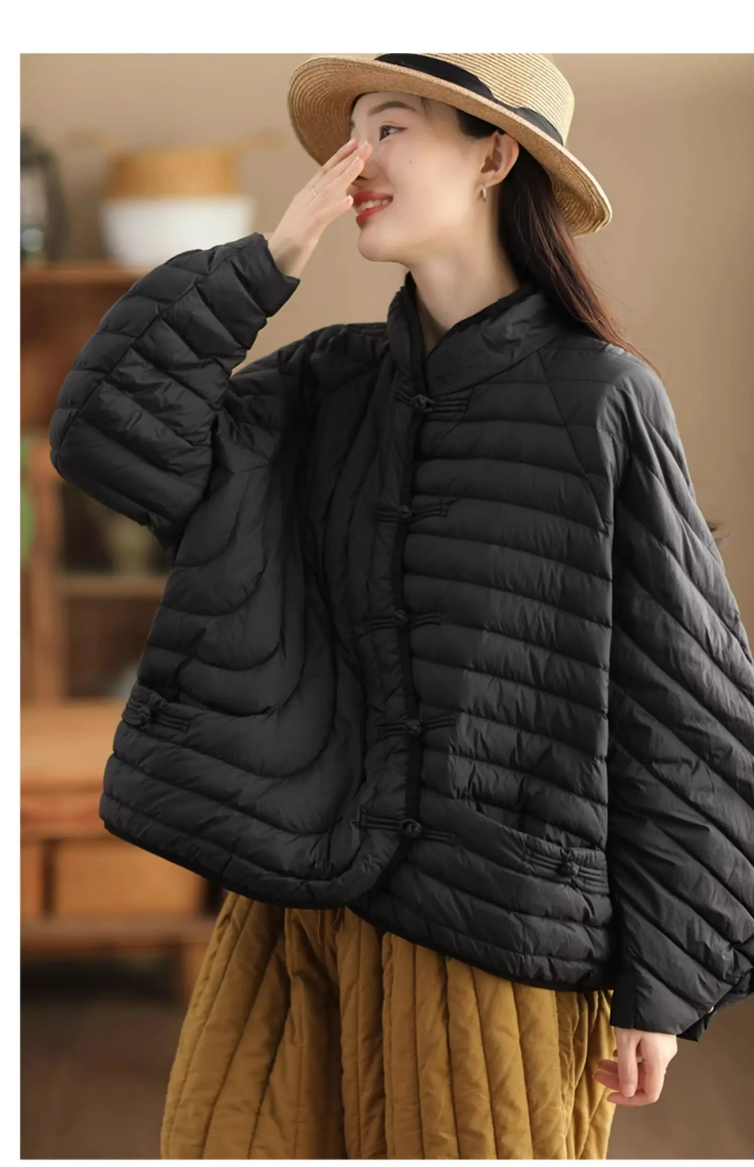 Janveny Women 90% Ultra Light White Duck Down Jacket Oversize Loose Causal Short Puffer Coat Autumn Winter Vintage Female Parkas