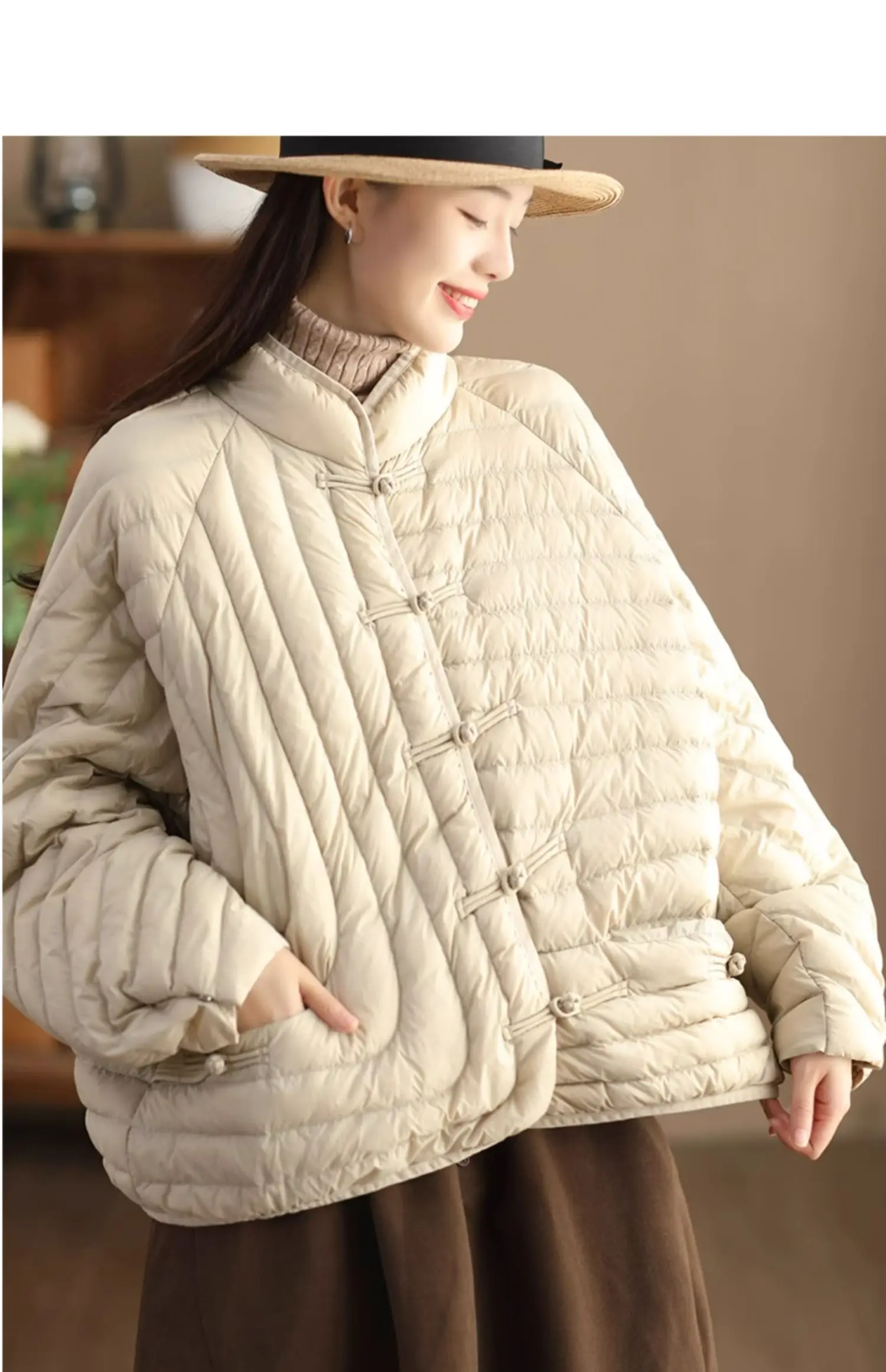 Janveny Women 90% Ultra Light White Duck Down Jacket Oversize Loose Causal Short Puffer Coat Autumn Winter Vintage Female Parkas