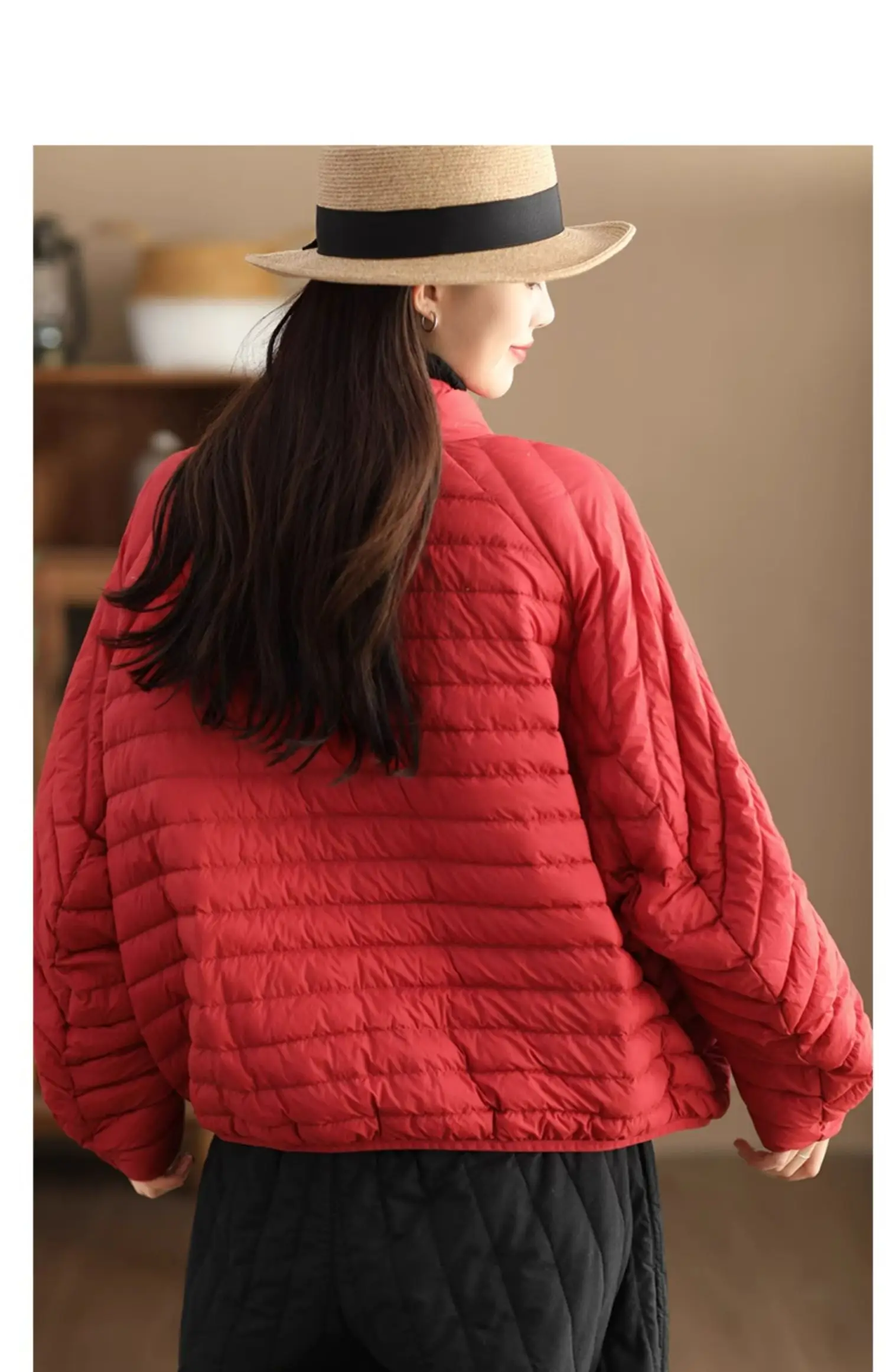 Janveny Women 90% Ultra Light White Duck Down Jacket Oversize Loose Causal Short Puffer Coat Autumn Winter Vintage Female Parkas