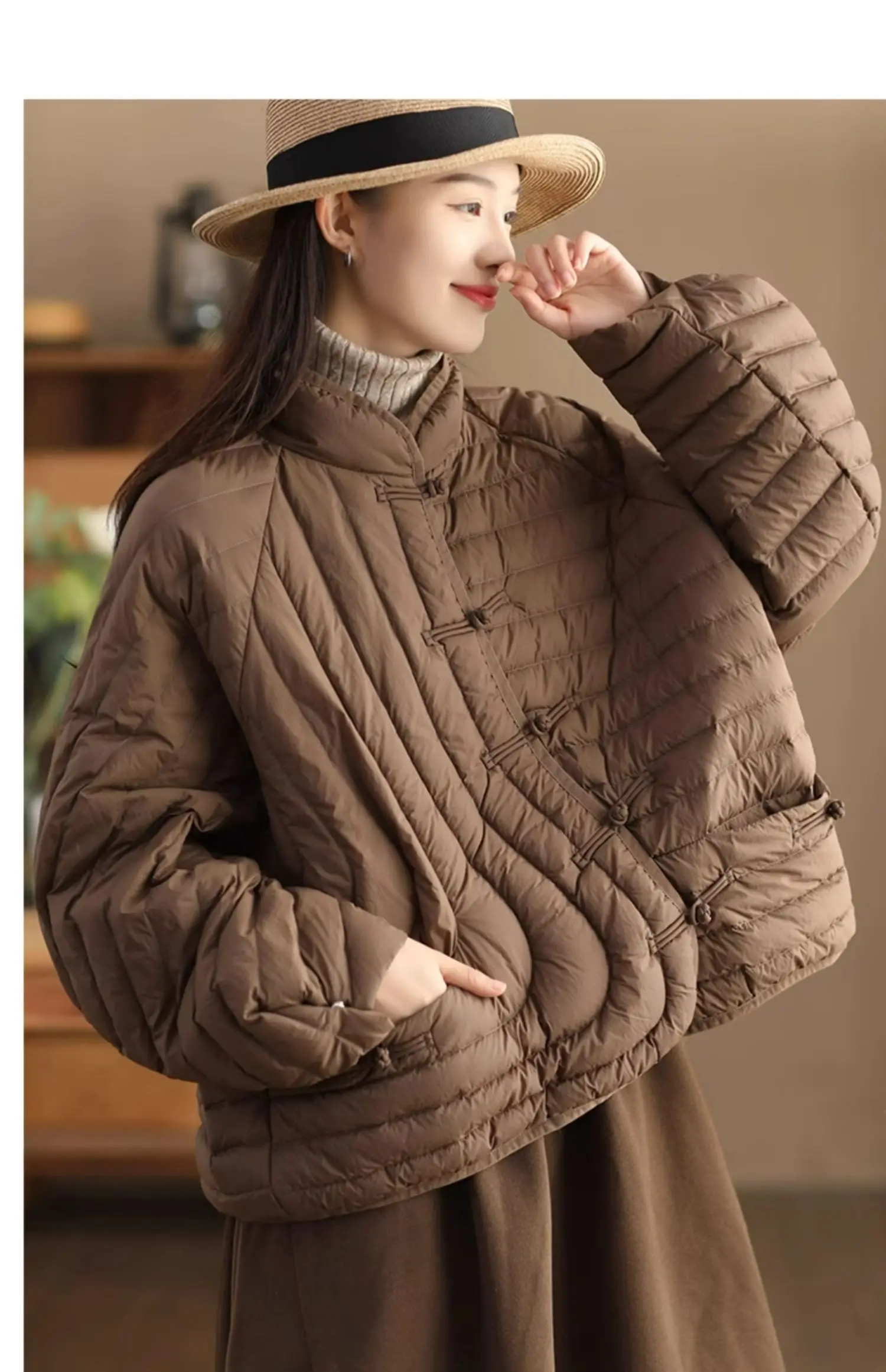 Janveny Women 90% Ultra Light White Duck Down Jacket Oversize Loose Causal Short Puffer Coat Autumn Winter Vintage Female Parkas