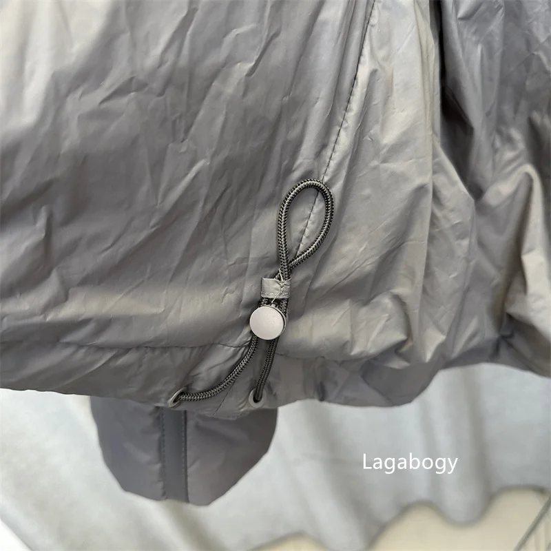 Lagabogy 2025 New Winter Women Short Parkas Warm Casual Loose  White Duck Down Coats Female Solid Oversize Soft Puffer Jacket