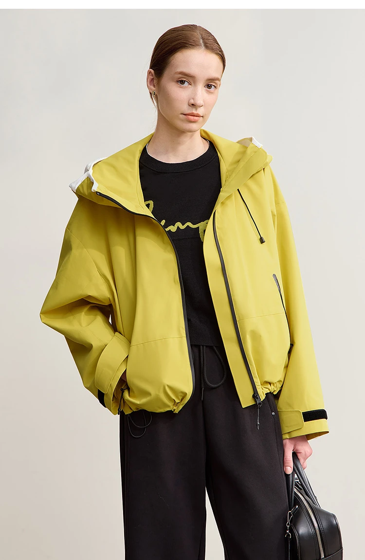 AMII Down Jackets Woman 2026 Winter New Commuter Patchwork Hooded Long Sleeves Jacket Short Loose Warm Women's Top 12544036