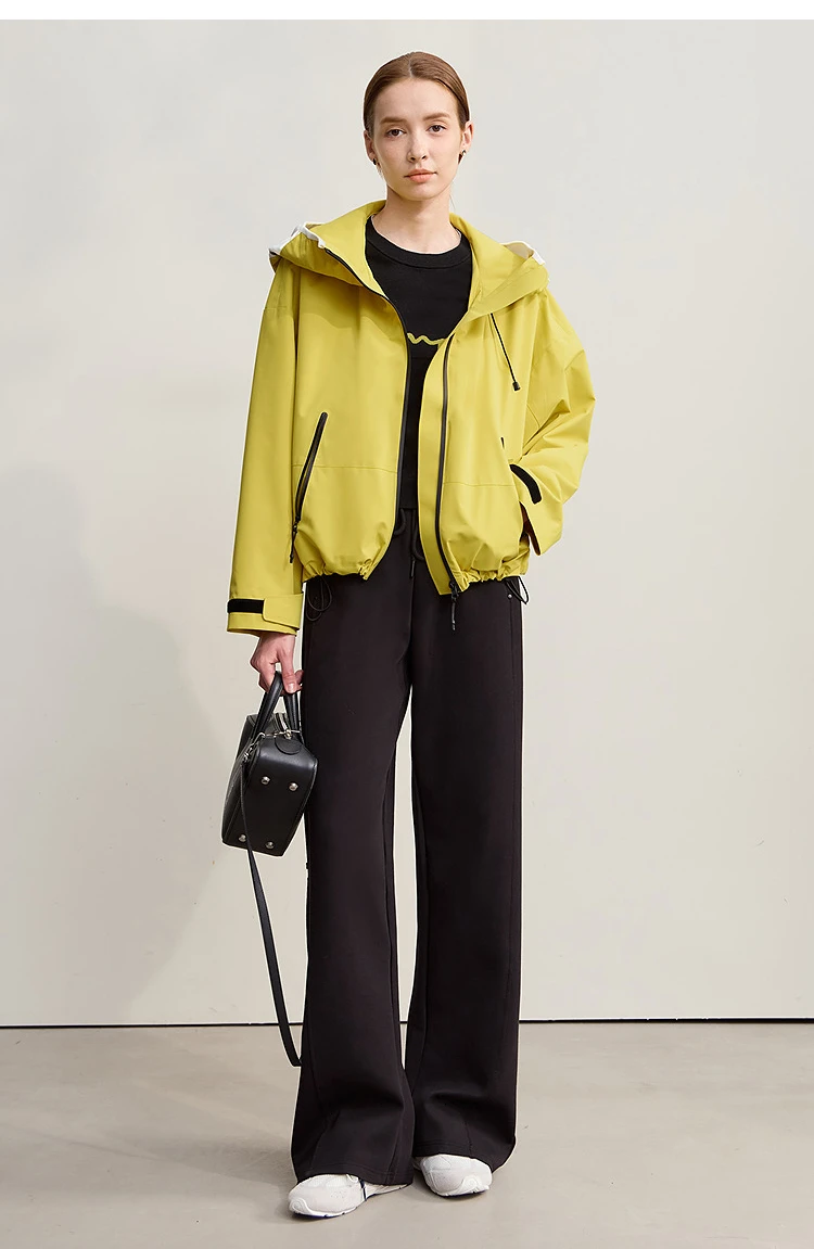 AMII Down Jackets Woman 2026 Winter New Commuter Patchwork Hooded Long Sleeves Jacket Short Loose Warm Women's Top 12544036