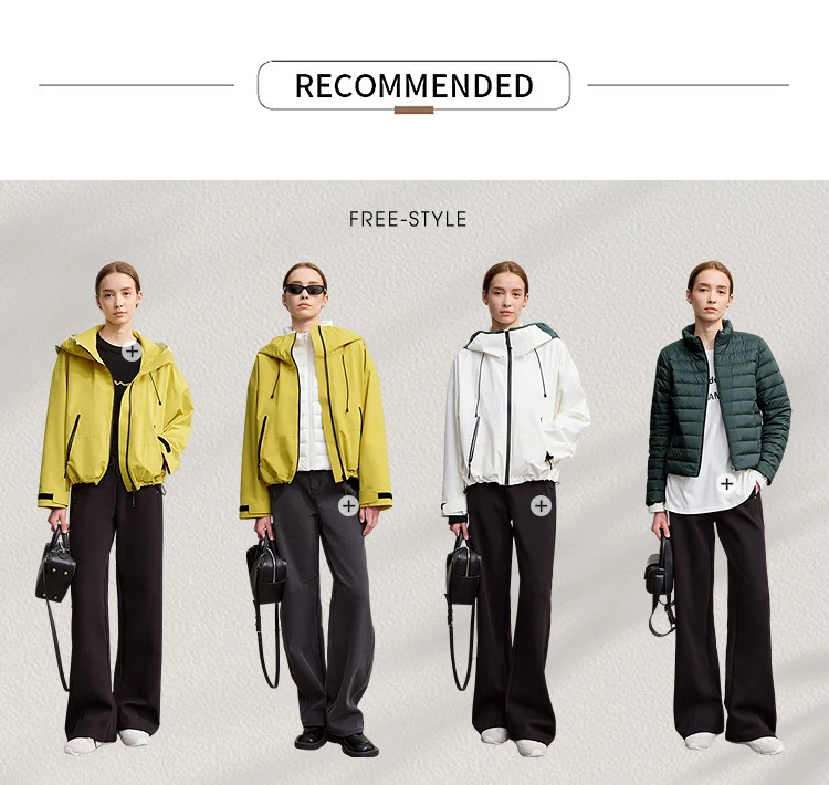 AMII Down Jackets Woman 2026 Winter New Commuter Patchwork Hooded Long Sleeves Jacket Short Loose Warm Women's Top 12544036