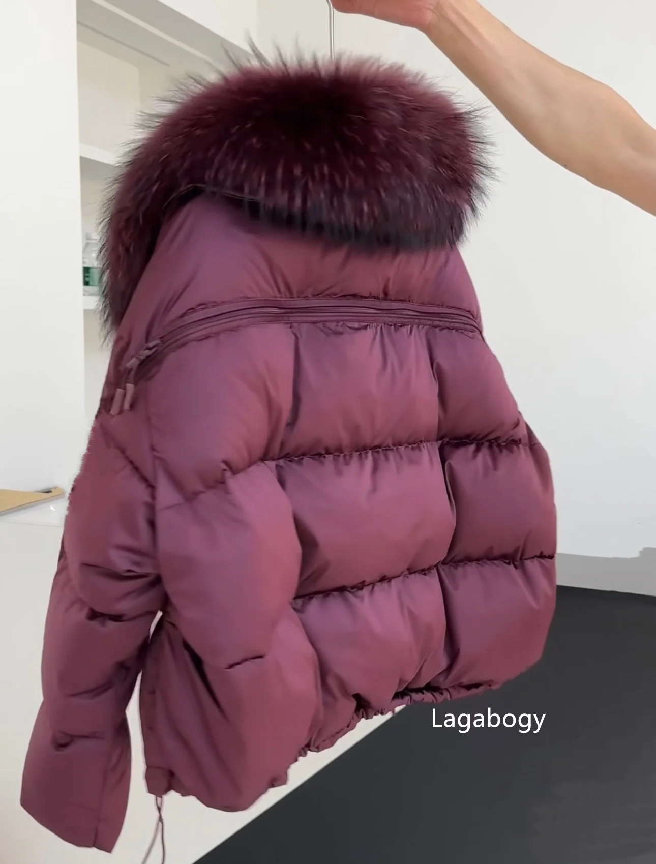 Lagabogy 2026 New Loose Parkas Outwear Large Real Natural Fur Collar Winter Puffer Jacket Women Thick Warm Duck Down Coat Female