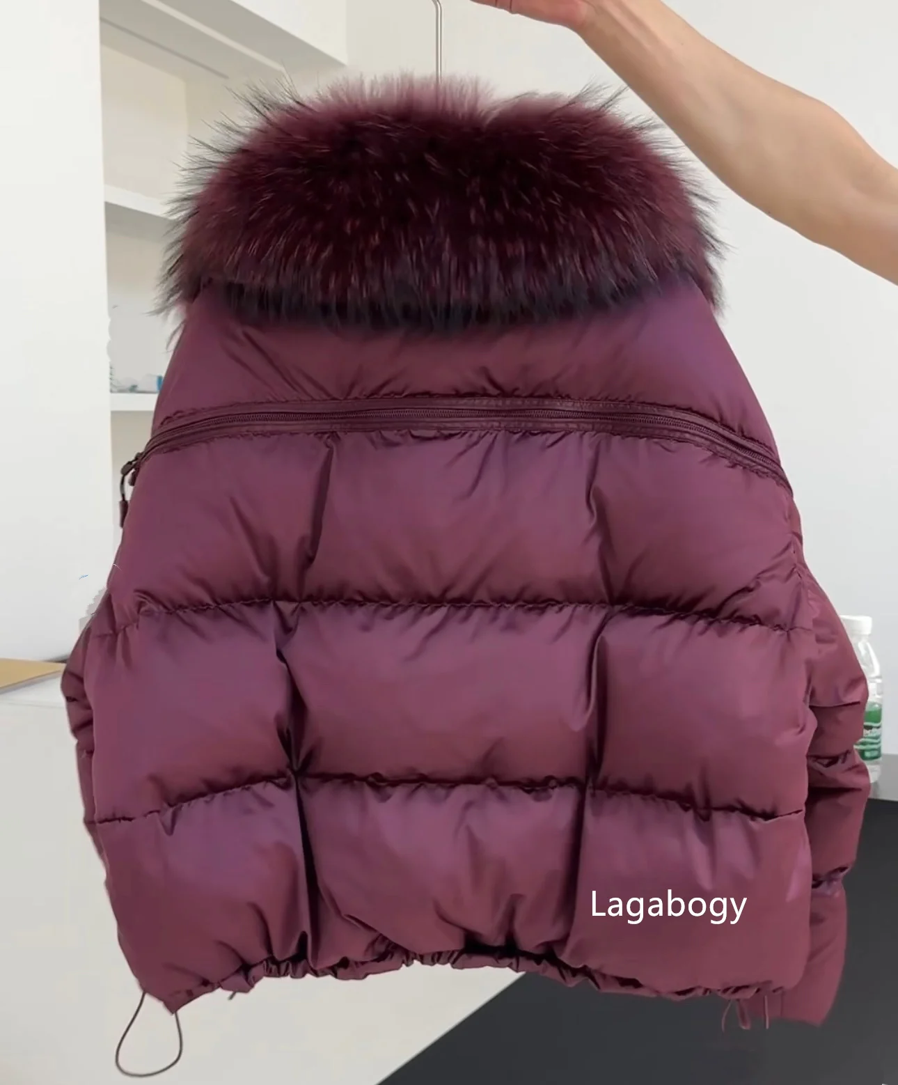 Lagabogy 2026 New Loose Parkas Outwear Large Real Natural Fur Collar Winter Puffer Jacket Women Thick Warm Duck Down Coat Female