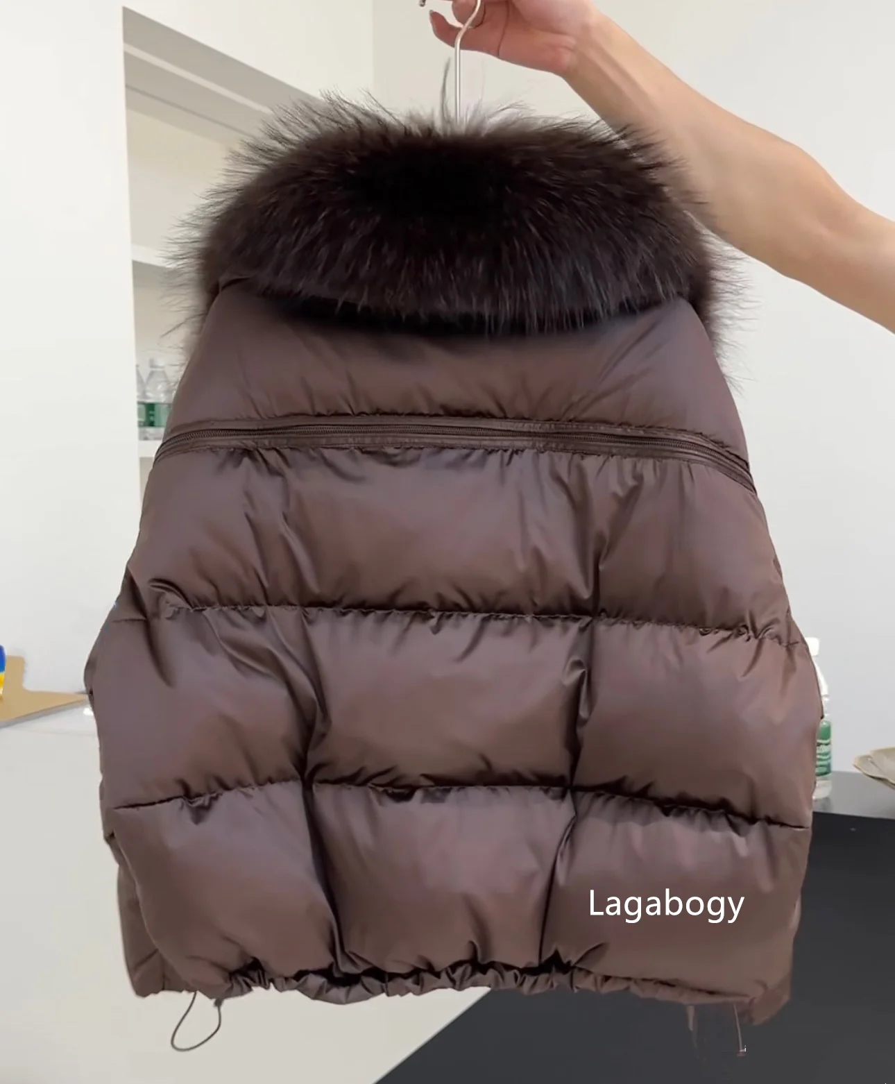 Lagabogy 2026 New Loose Parkas Outwear Large Real Natural Fur Collar Winter Puffer Jacket Women Thick Warm Duck Down Coat Female