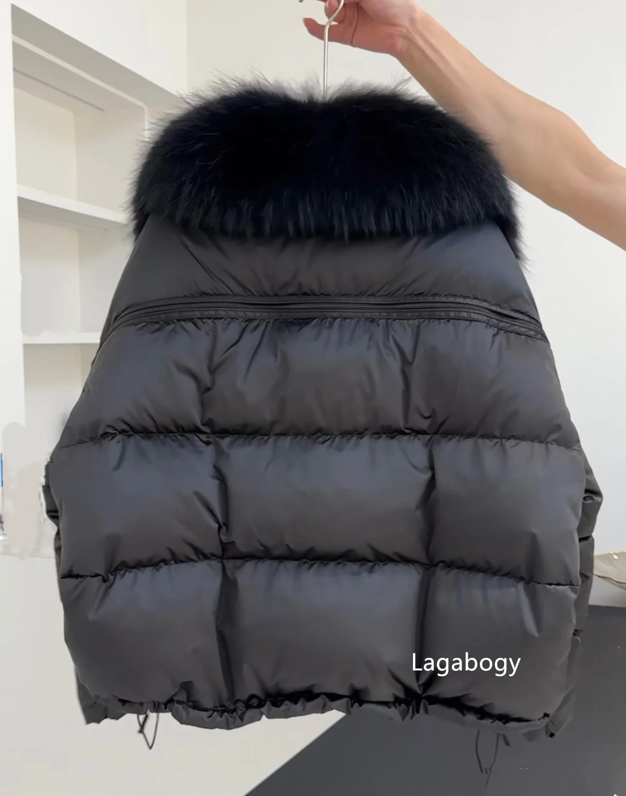 Lagabogy 2026 New Loose Parkas Outwear Large Real Natural Fur Collar Winter Puffer Jacket Women Thick Warm Duck Down Coat Female