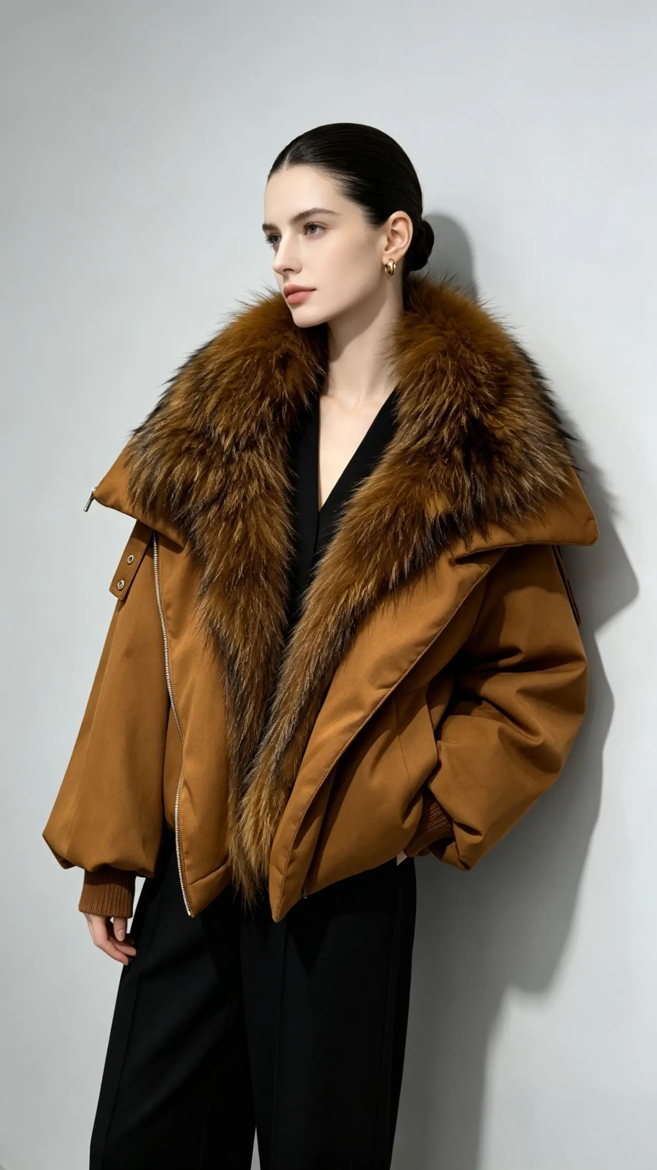 Janveny 2026 New Winter Real Raccoon Fur Collar Short Puffer Jacket Women Loose Waterproof 90% White Duck Down Parka Warm Coats