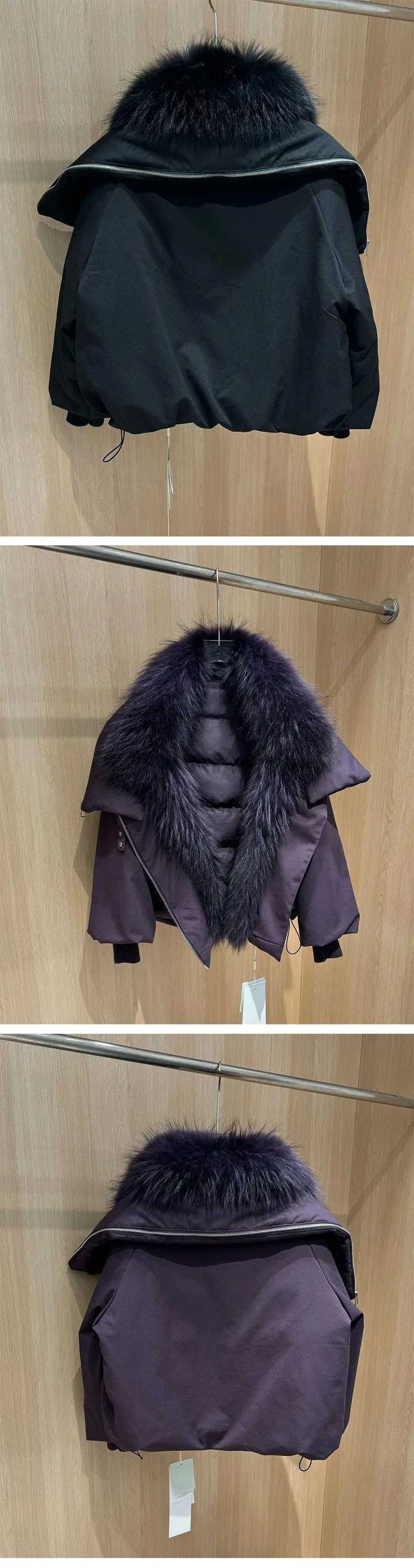 Janveny 2026 New Winter Real Raccoon Fur Collar Short Puffer Jacket Women Loose Waterproof 90% White Duck Down Parka Warm Coats