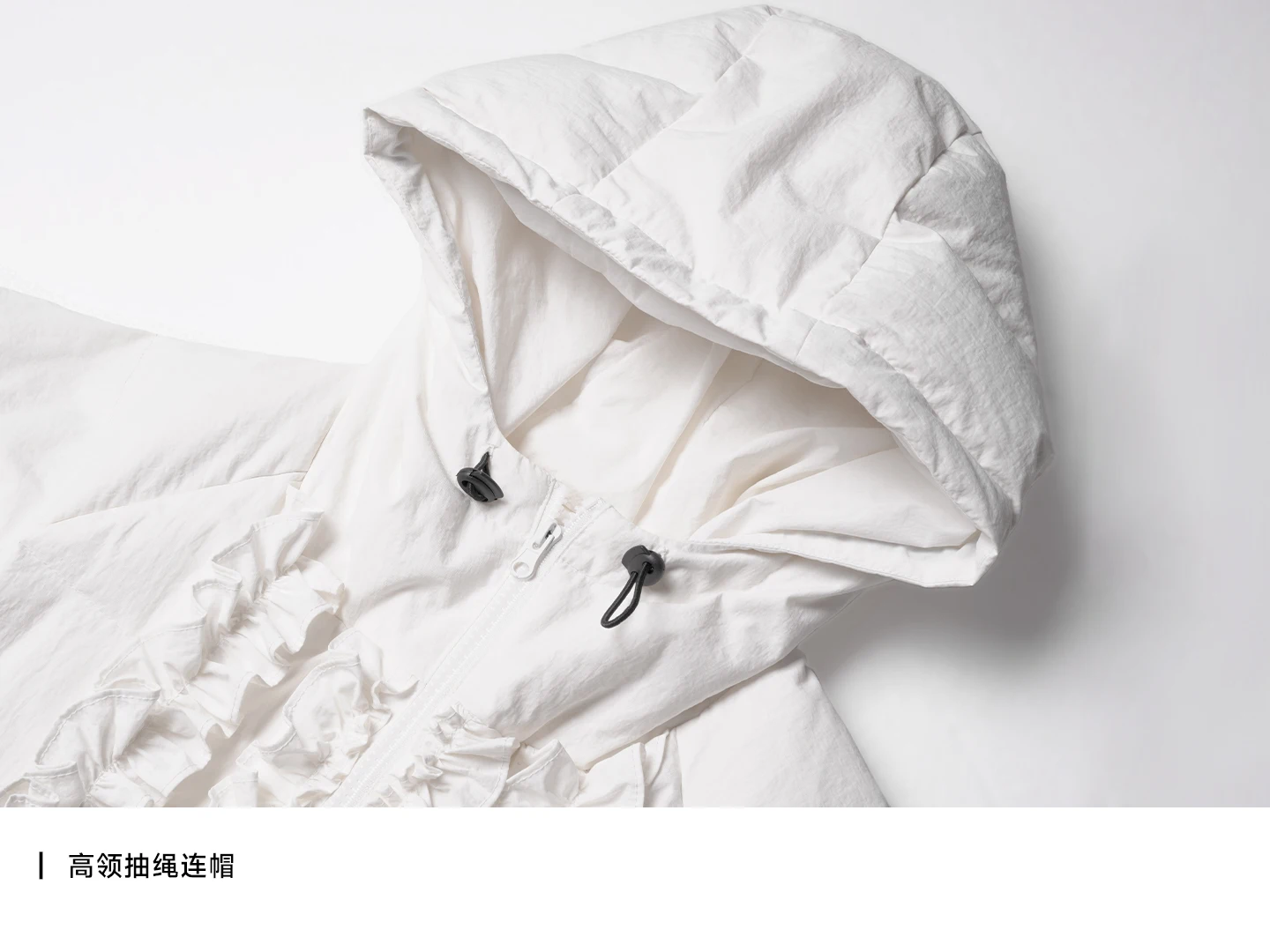 imakokoni black fungus edge duck down women's winter high-end long hooded down jacket 244900