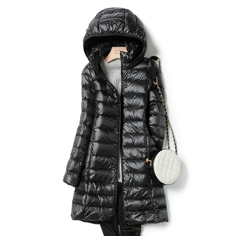 NewBang 4XL 5XL Plus Long Down Jacket Women Winter Ultra Light Down Jacket Women With Hooded Down Coat Female Big Size Coats