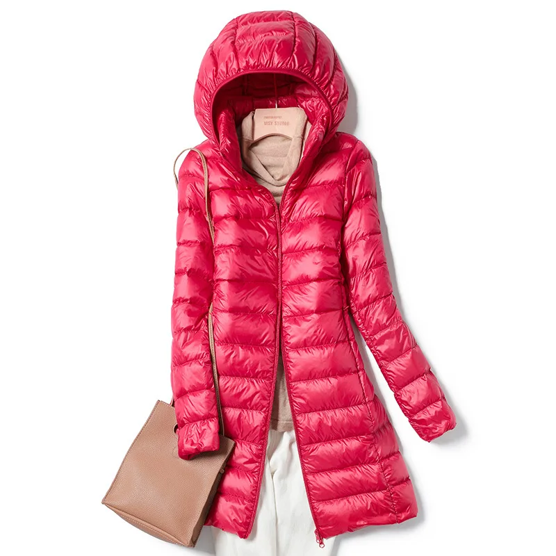 NewBang 4XL 5XL Plus Long Down Jacket Women Winter Ultra Light Down Jacket Women With Hooded Down Coat Female Big Size Coats
