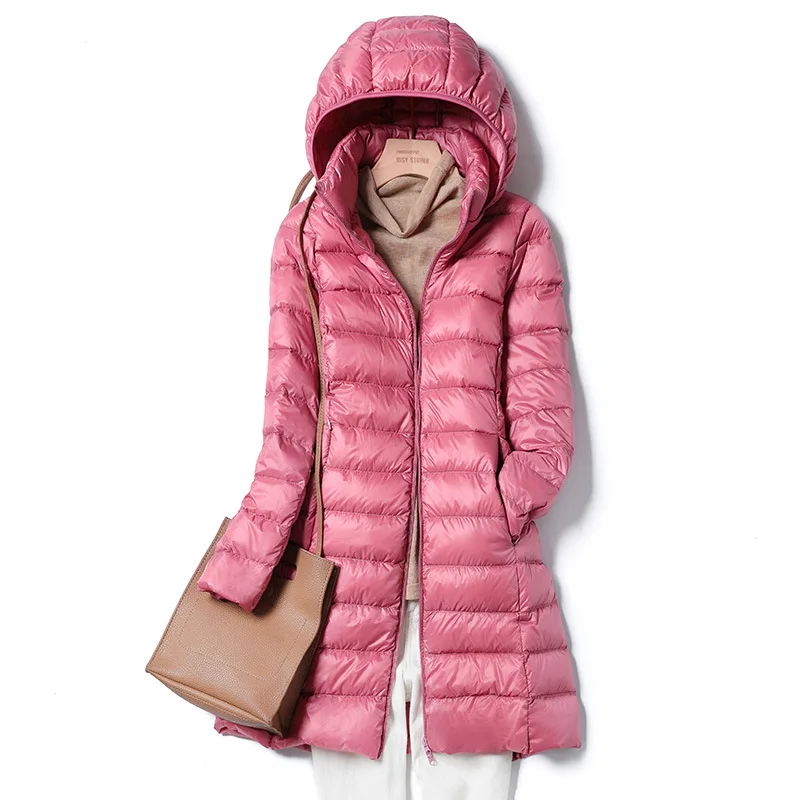 NewBang 4XL 5XL Plus Long Down Jacket Women Winter Ultra Light Down Jacket Women With Hooded Down Coat Female Big Size Coats