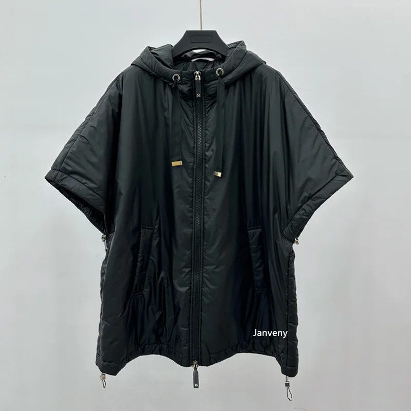 Janveny 2025 New Fashion Winter 90% White Duck Down Vest With Hood Women Casual Warm Loose Sleeveless Puffer Down Waistcoats
