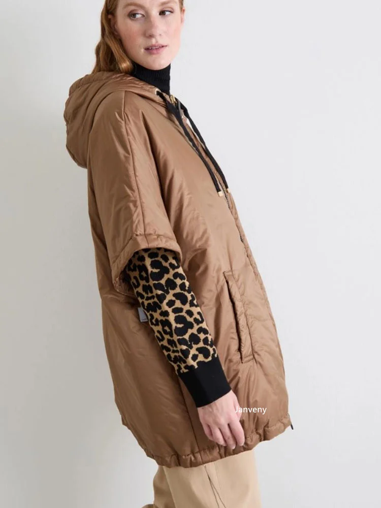 Janveny 2025 New Fashion Winter 90% White Duck Down Vest With Hood Women Casual Warm Loose Sleeveless Puffer Down Waistcoats