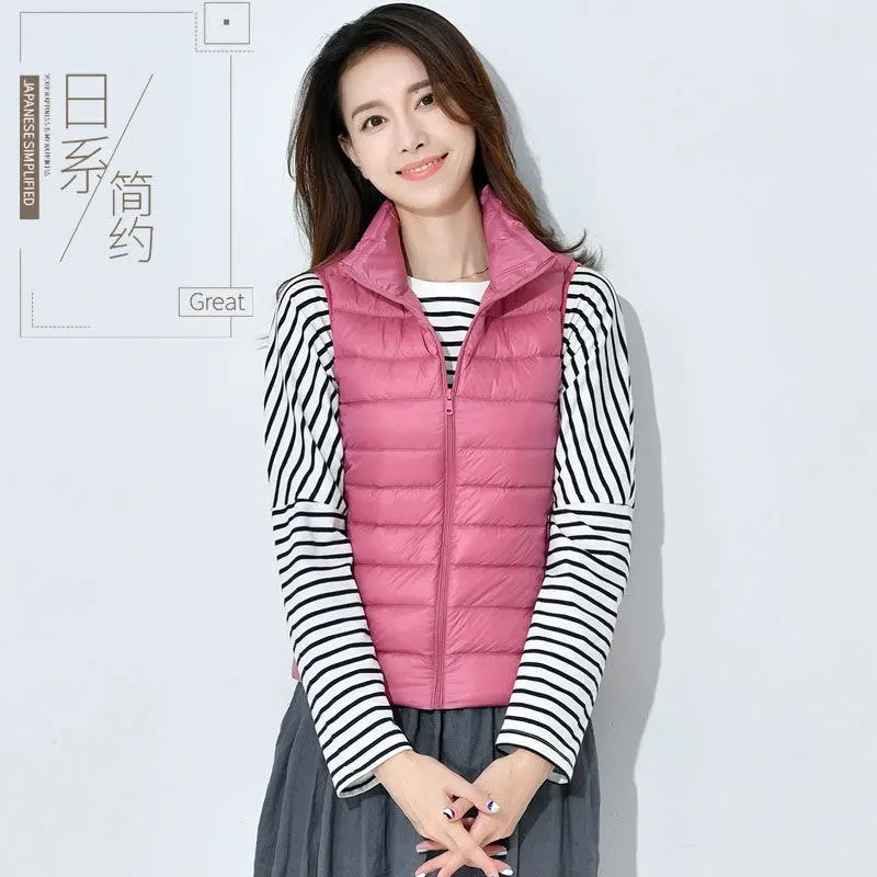 Ultralight Down Vest Women 2025 New Sleeveless Jacket Female White Duck Down Waistcoat Female Warm Puffer Jacket Outwear