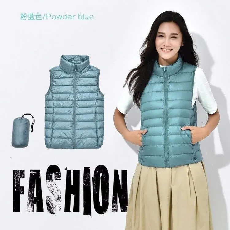 Ultralight Down Vest Women 2025 New Sleeveless Jacket Female White Duck Down Waistcoat Female Warm Puffer Jacket Outwear