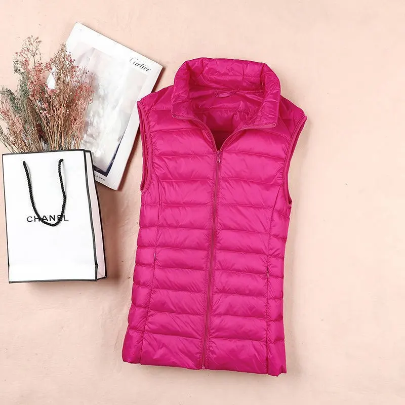 Ultralight Down Vest Women 2025 New Sleeveless Jacket Female White Duck Down Waistcoat Female Warm Puffer Jacket Outwear