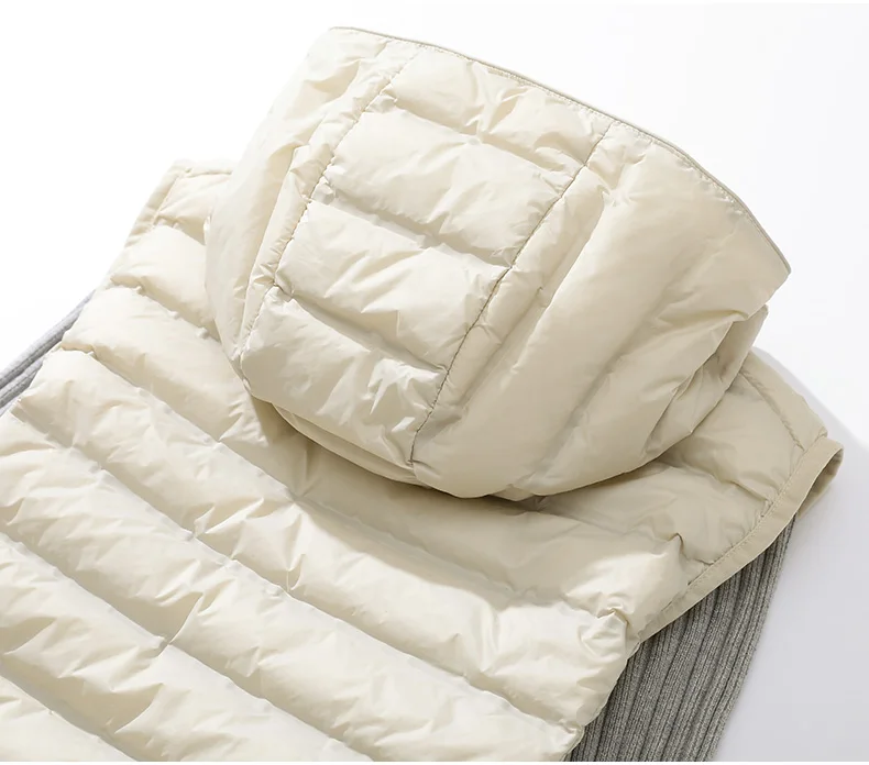 SEDUTMO Winter Duck Down Vest Women Ultra Light Thin Long hooded Jackets Slim Waistcoat Casual Basic Parkas ED1769