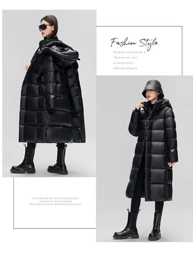 Women Clothes 2026 New Fashion Warm Hooded Women's Down Jackek Winter White Duck Down Thickened Black Women's Down Jacket H386
