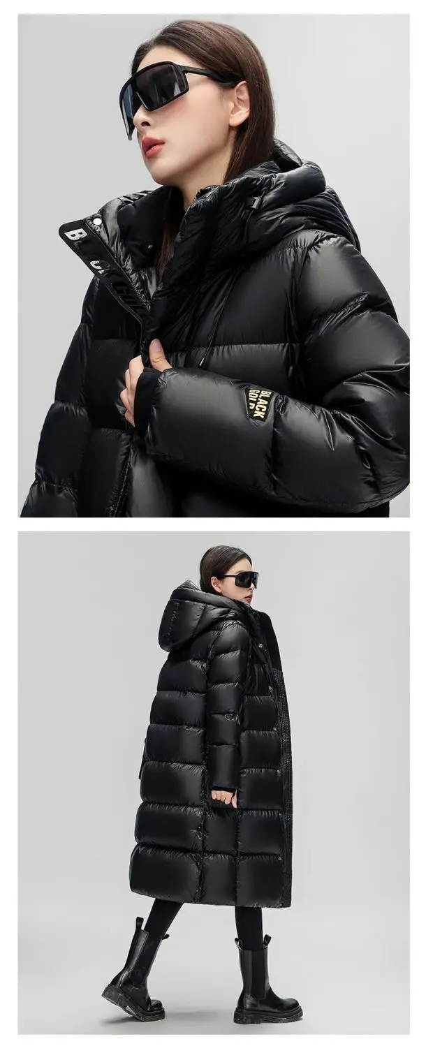 Women Clothes 2026 New Fashion Warm Hooded Women's Down Jackek Winter White Duck Down Thickened Black Women's Down Jacket H386
