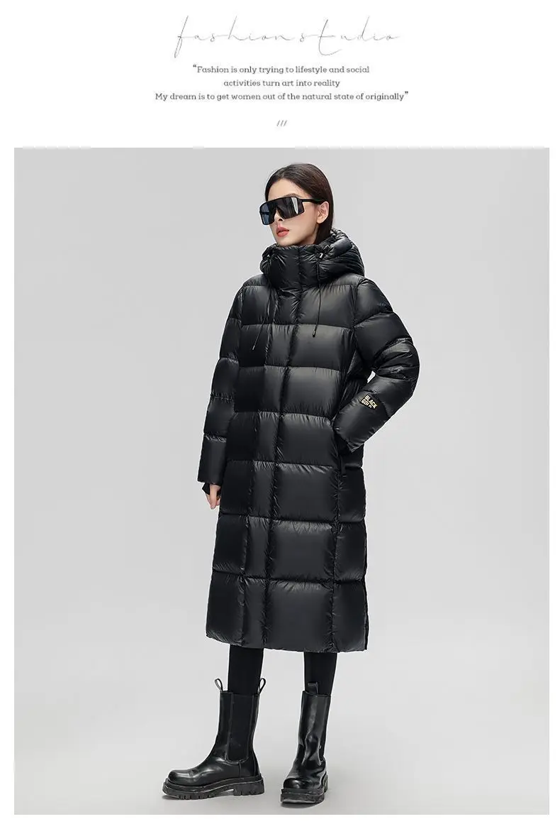 Women Clothes 2026 New Fashion Warm Hooded Women's Down Jackek Winter White Duck Down Thickened Black Women's Down Jacket H386