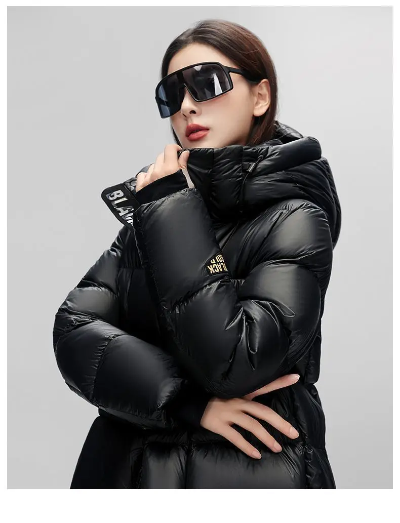 Women Clothes 2026 New Fashion Warm Hooded Women's Down Jackek Winter White Duck Down Thickened Black Women's Down Jacket H386