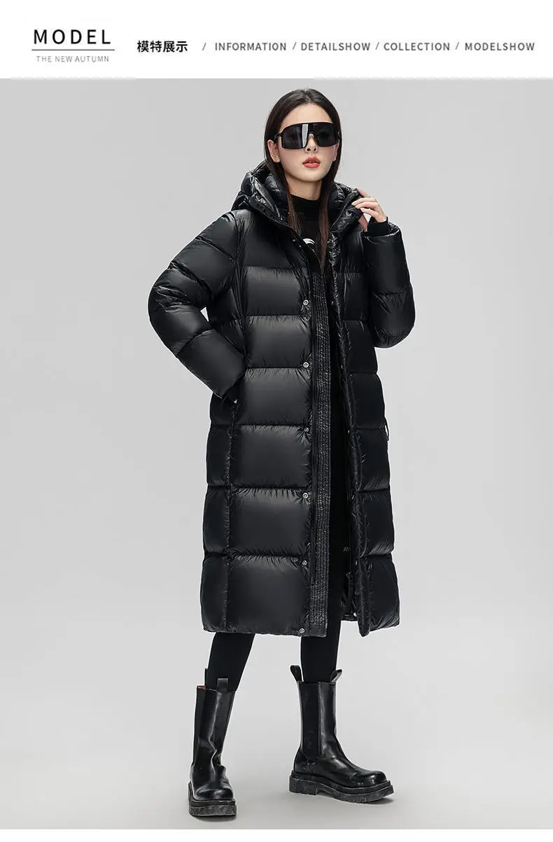 Women Clothes 2026 New Fashion Warm Hooded Women's Down Jackek Winter White Duck Down Thickened Black Women's Down Jacket H386