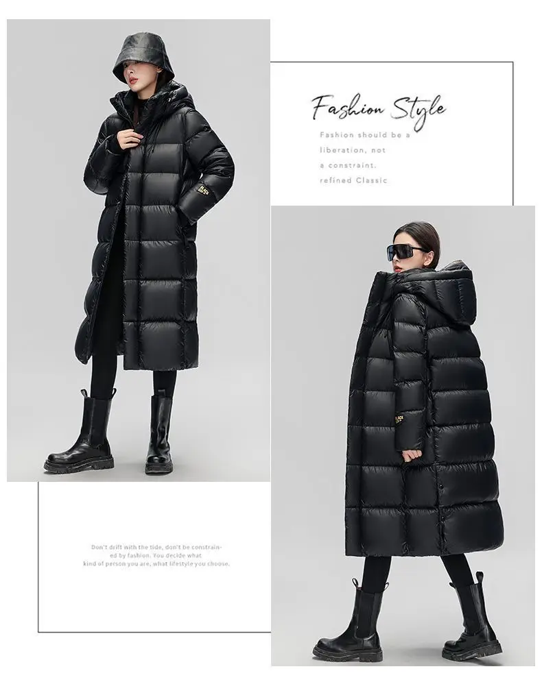 Women Clothes 2026 New Fashion Warm Hooded Women's Down Jackek Winter White Duck Down Thickened Black Women's Down Jacket H386