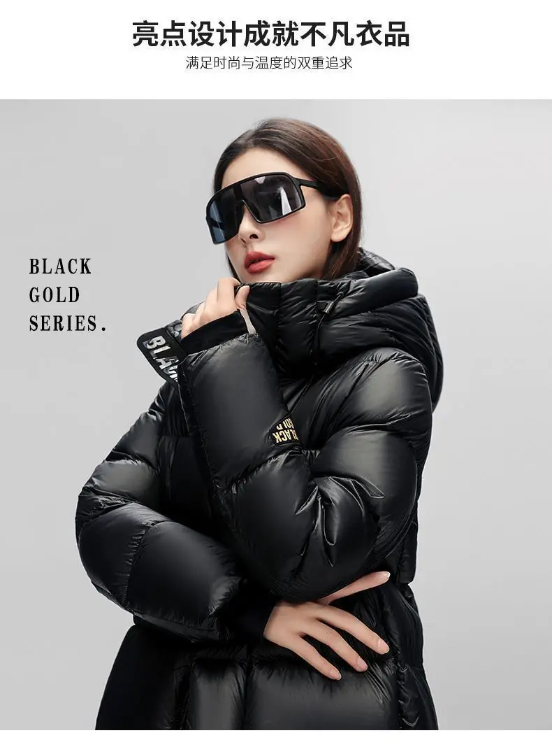 Women Clothes 2026 New Fashion Warm Hooded Women's Down Jackek Winter White Duck Down Thickened Black Women's Down Jacket H386